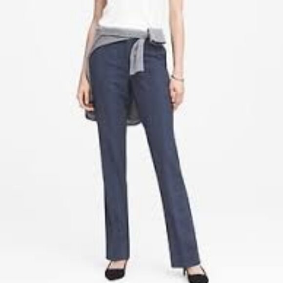 NWTS Banana Republic Women's Plaid Logan Trouser Fit Wool Blend Pant Size 10L - Picture 1 of 6